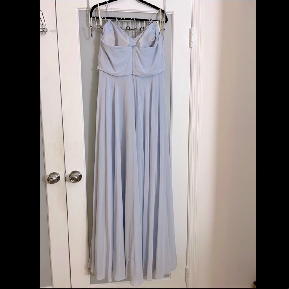 Jenny Yoo - Floor Length formal chiffon dress, prom, gown - Size 14 - light blue - Picture 7 of 16